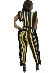 Stylish Sleeveless Vertical Stripe Jumpsuit