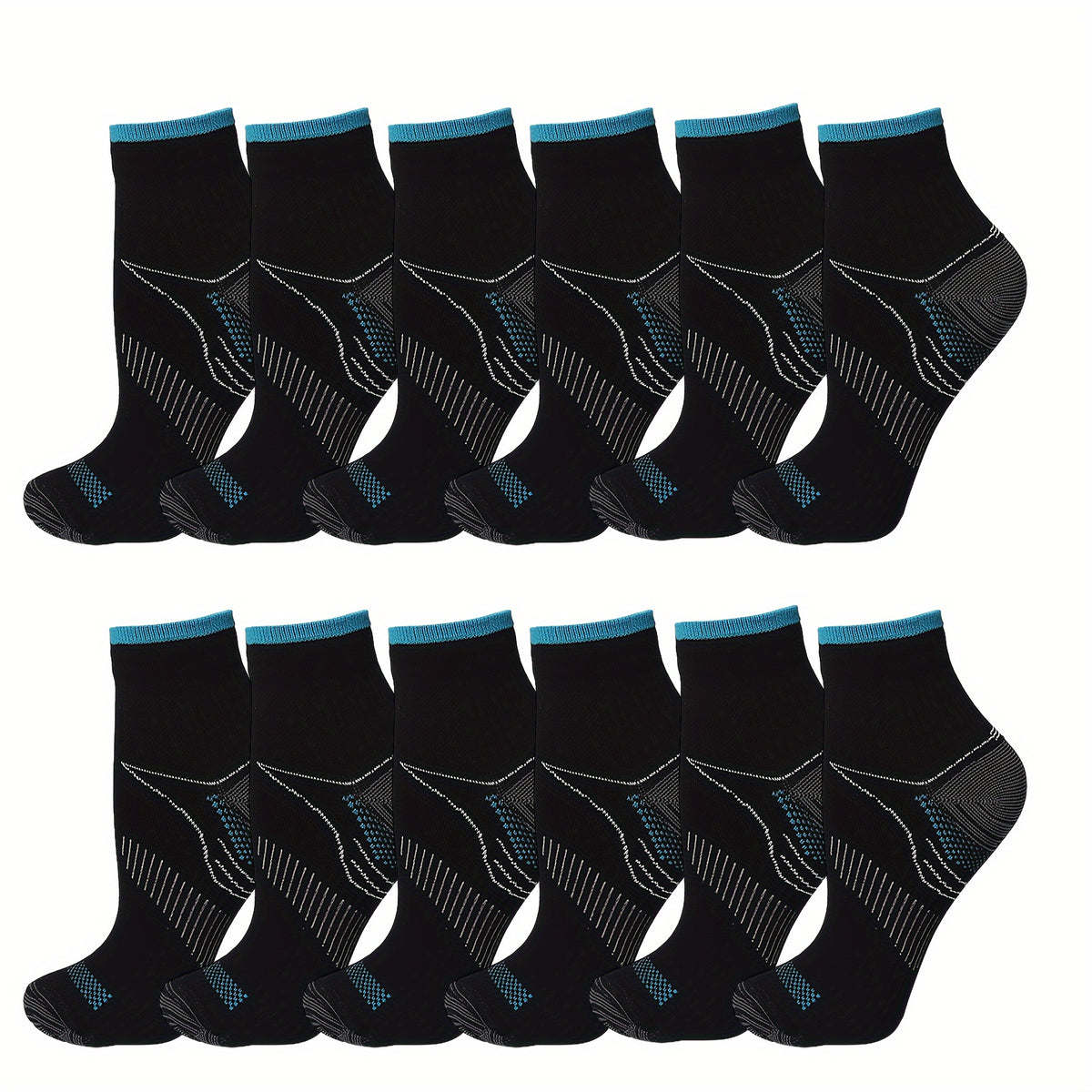 6pairs Sports Compression Socks Arch Support Ankle Socks Women Men