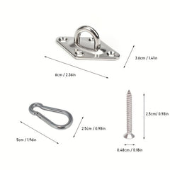 304 Stainless Hammock Hanging Kit with 2 Rhombus Pad Eyes
