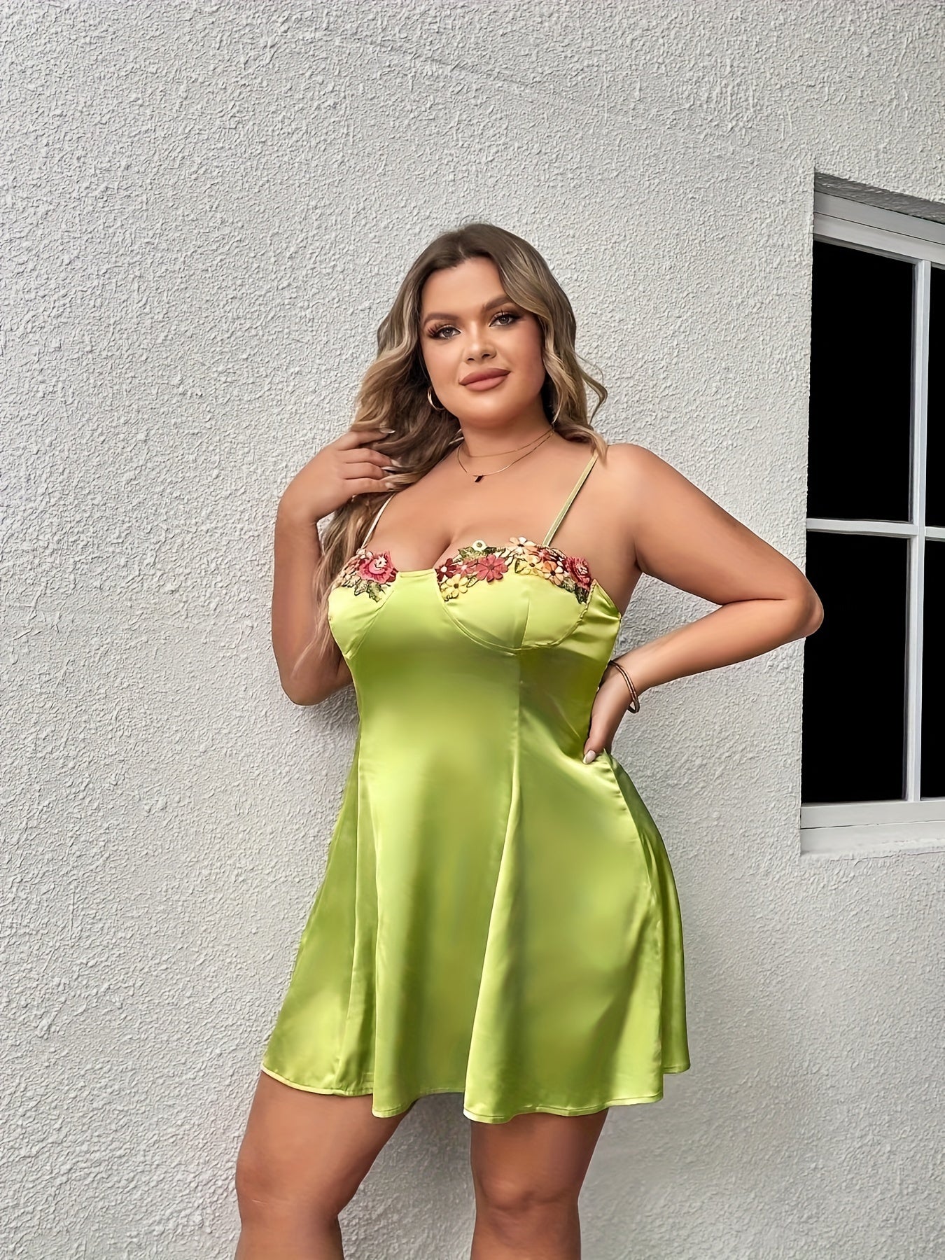 Embroidered Backless Cami Dress