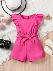 Toddler Girls Ruffle Trim Rompers Jumpsuits Summer Clothes