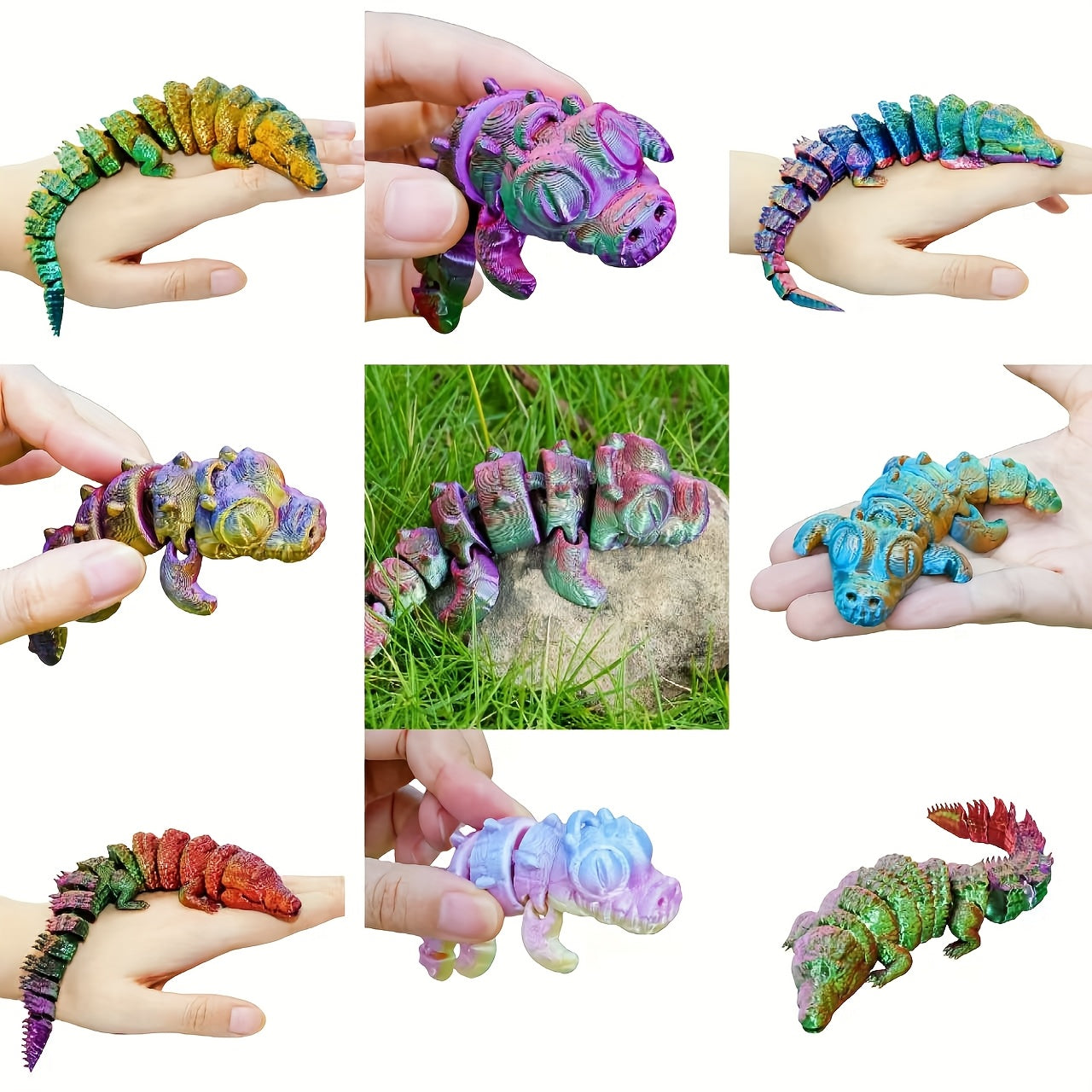 2PCS Watery Animal Series Crocodile Figures - Christmas & Year's Gift