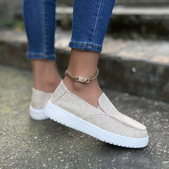 Women's Solid Flat Slip On Lightweight Shoes