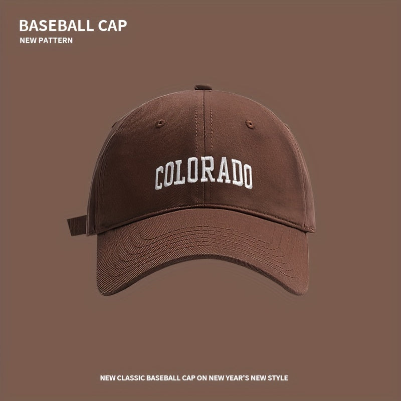 COLORADO Embroidery Baseball Cap Solid Cotton Sun Hat Unisex Adjustable