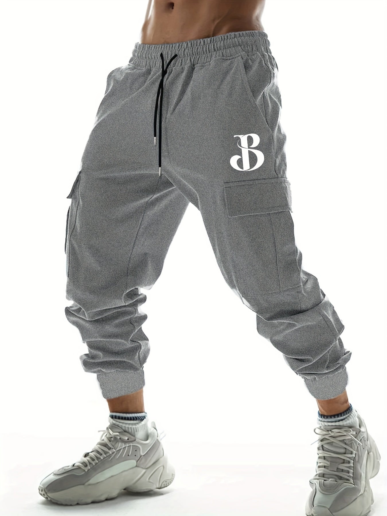 B Pocket Drawstring Cargo Pants Men's Joggers - Spring/Summer