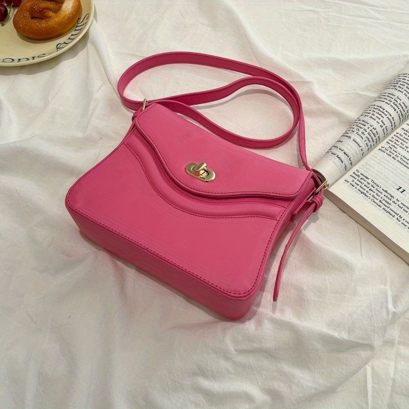 Casual Shoulder Bag PU Leather Crossbody Bag Waterproof Adjustable Strap