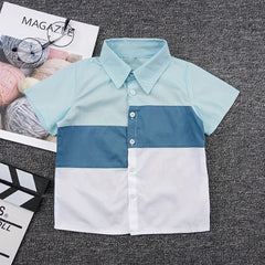 Boys Asymmetrical Block Top Non Stretch Shirt