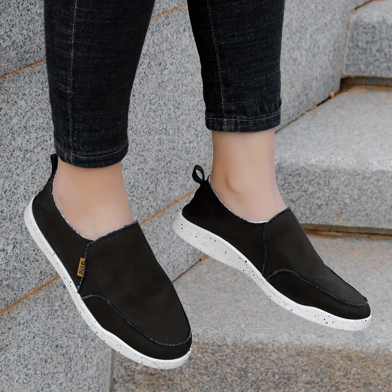 STQ Slip On Shoes Women Comfort Low Top Casual Canvas Shoes