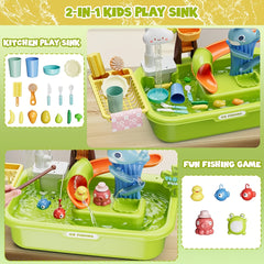 Kids Toy Dishwasher & Bath Tools Set - Batteries Not Included