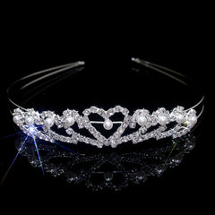 Rhinestone Heart Headband Queen Crown Tiara Hair Accessories