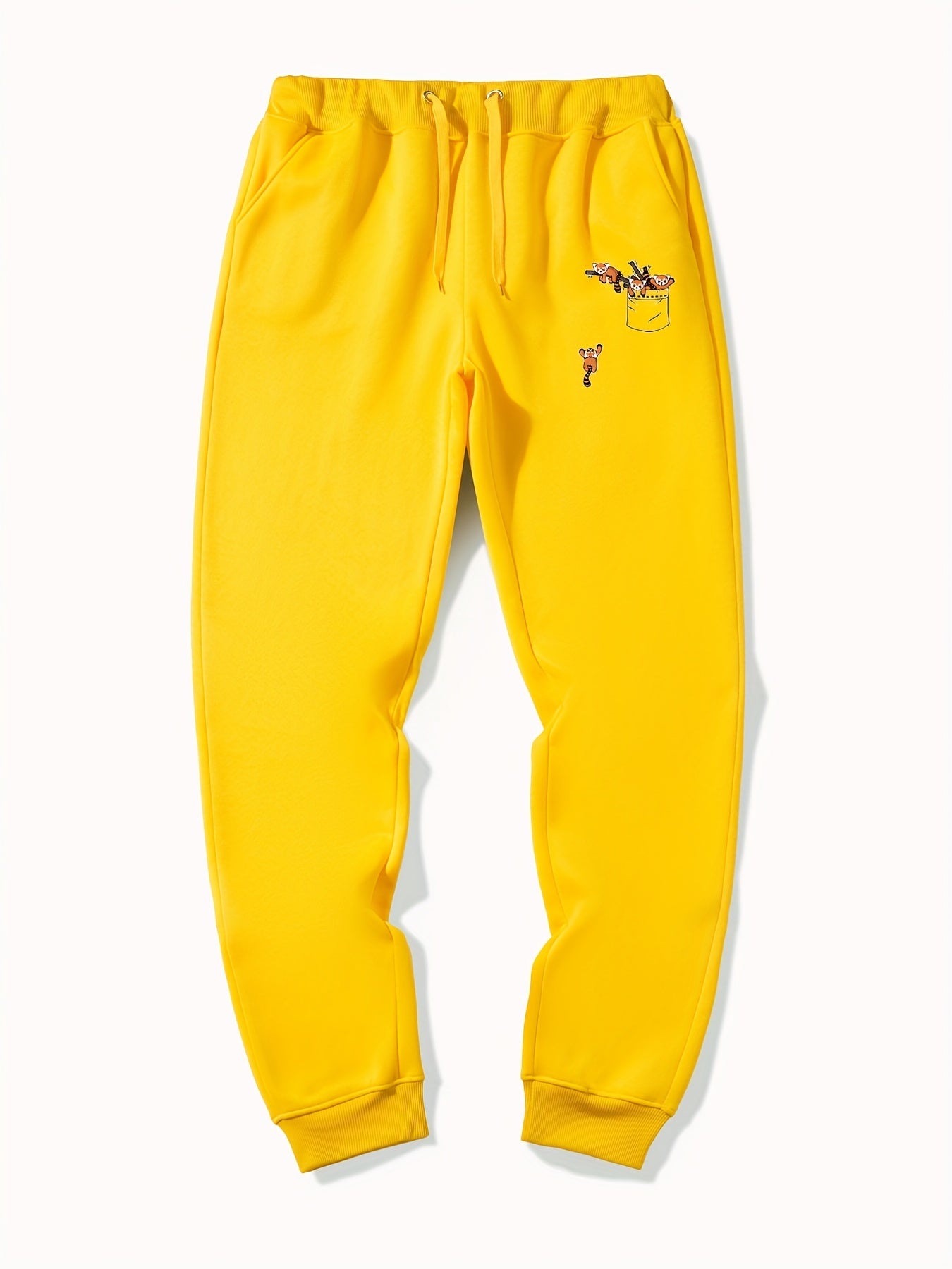 Raccoon In The Pocket Drawstring Joggers Men's Sweatpants