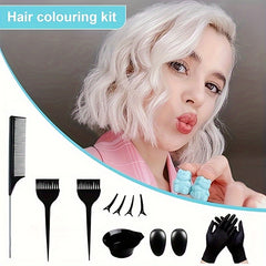 Hair Coloring Kit with Mixing Bowl and Salon Accessories