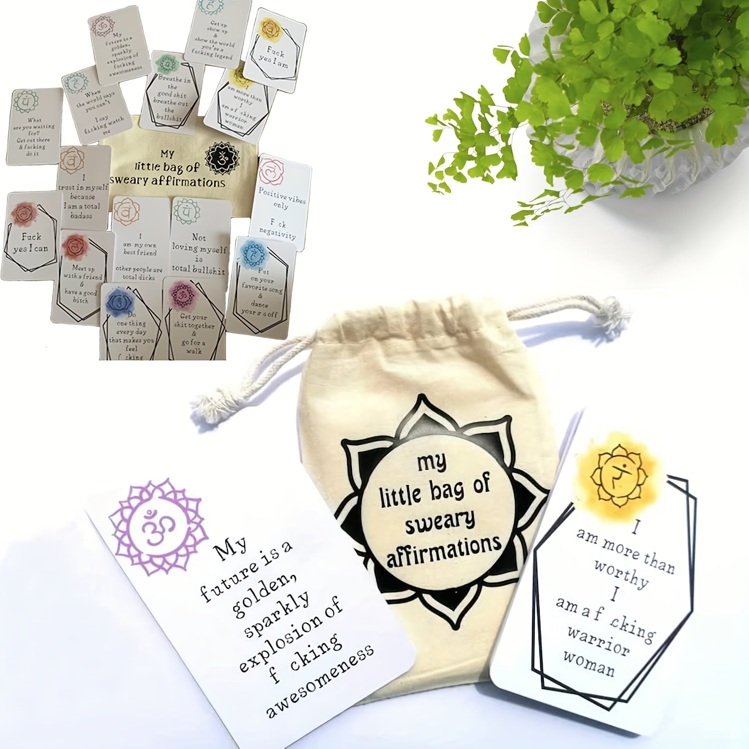 16pcs Funny Affirmation Card Set for Self Improvement and Encouragement