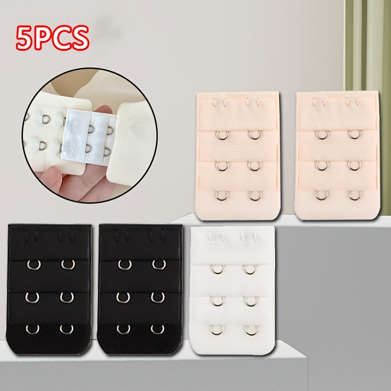 5pcs 2 Hooks Bra Strap Extenders Adjustable Band Buckle Women's Lingerie