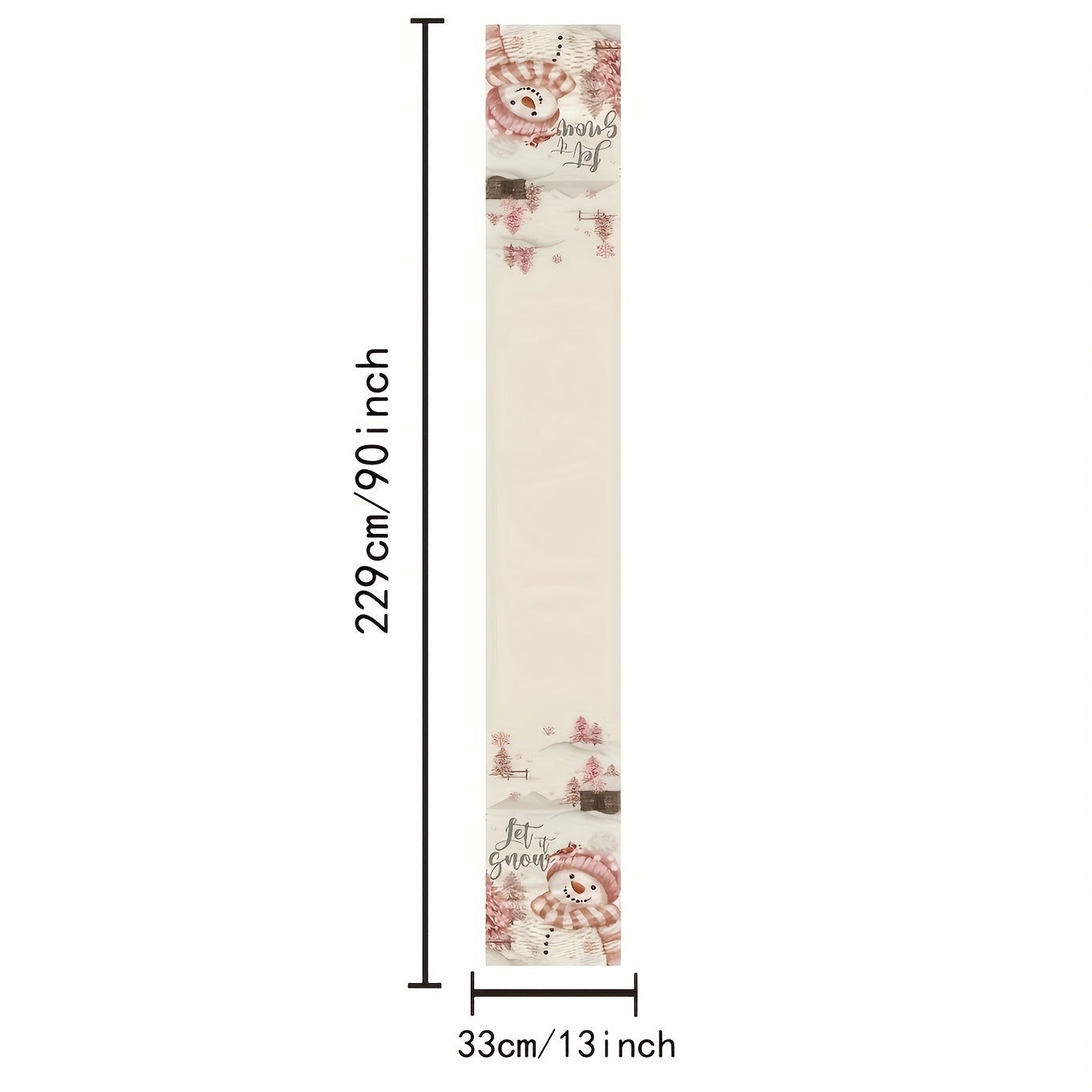 Polyester Merry Christmas Table Runner Snowman Pattern