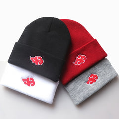 Men's Cartoon Street Red Cloud Embroidery Knitted Warm Hat