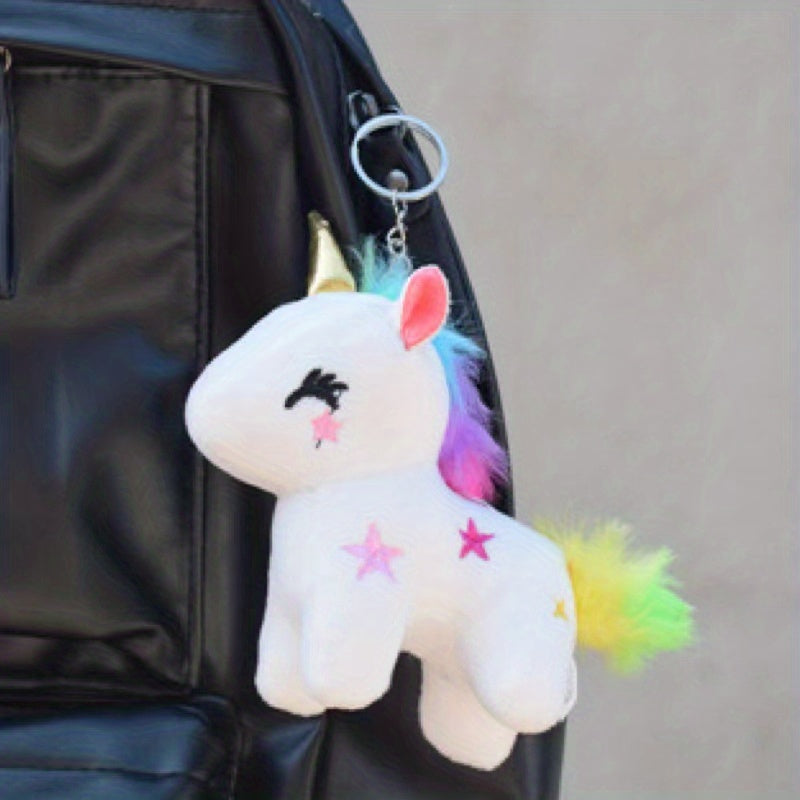 Rainbow Unicorn Doll Plush Toy Key Chain Ornament
