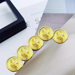 5pcs Retro Metal Button Light Coat Windbreaker Buckle, Decorative Buckle