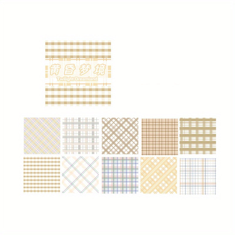 200 Sheets Colored Grid Notepad with Lovely Stickers