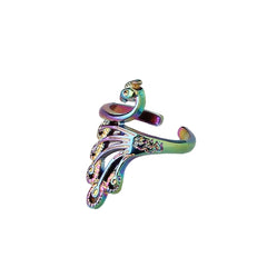 DIY Peacock Knitting Ring Loop Crochet Finger Thimble Yarn Guides Adjustable