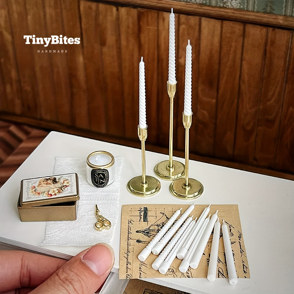 1:6 Dollhouse Candle Holder Non-Lit Dinner Prop Model