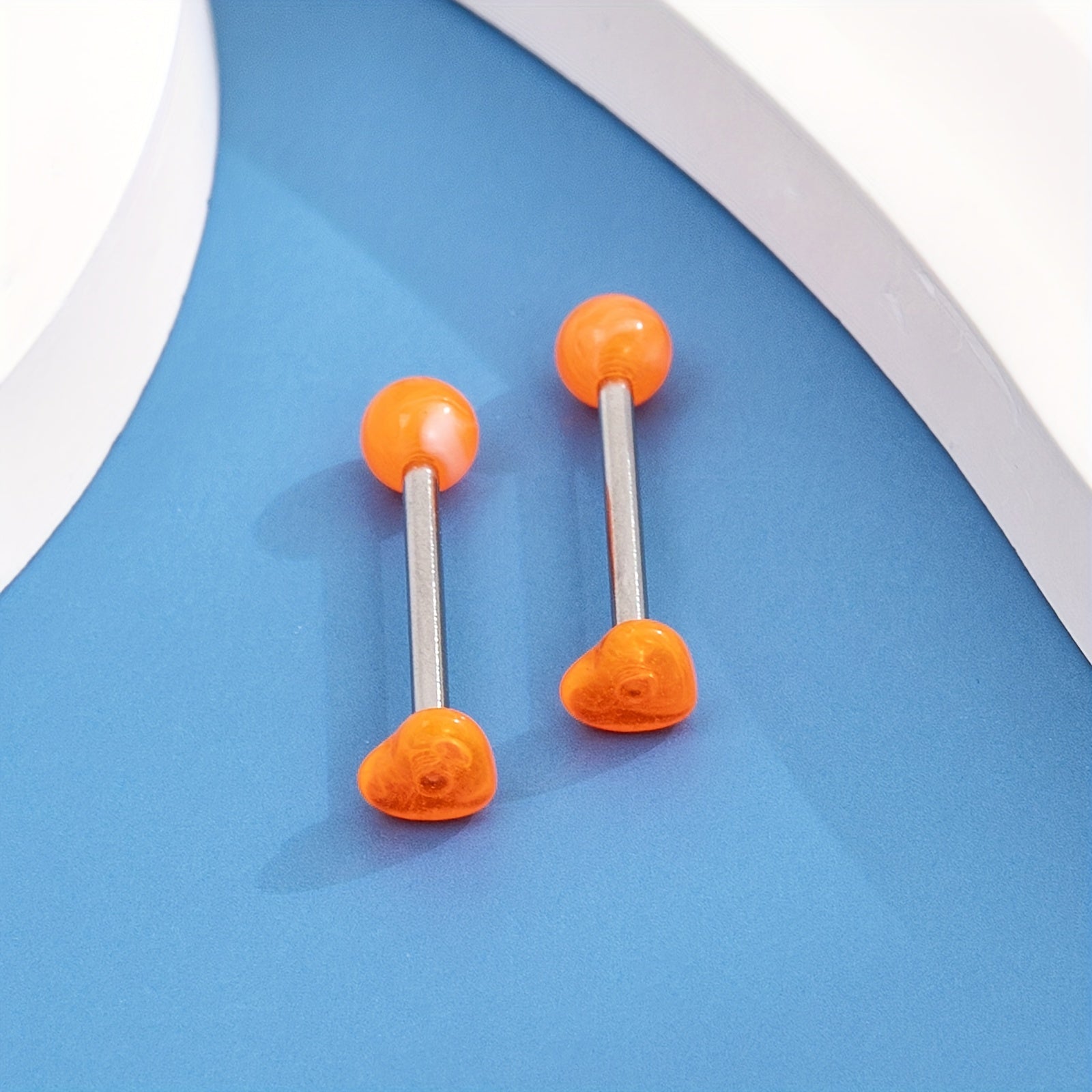 Stainless Steel Two Ball Tongue Nail Lip Nail Acrylic Ball