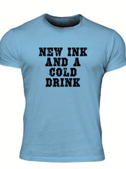 Men's Letter Print T Shirt for Summer Outdoor Activities