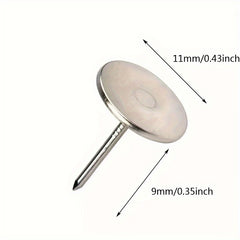 100pcs Nickel Plated Flat Head Push Pins Silver Office Push Pins