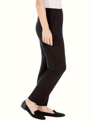  High Rise Straight Leg Pants with Pockets