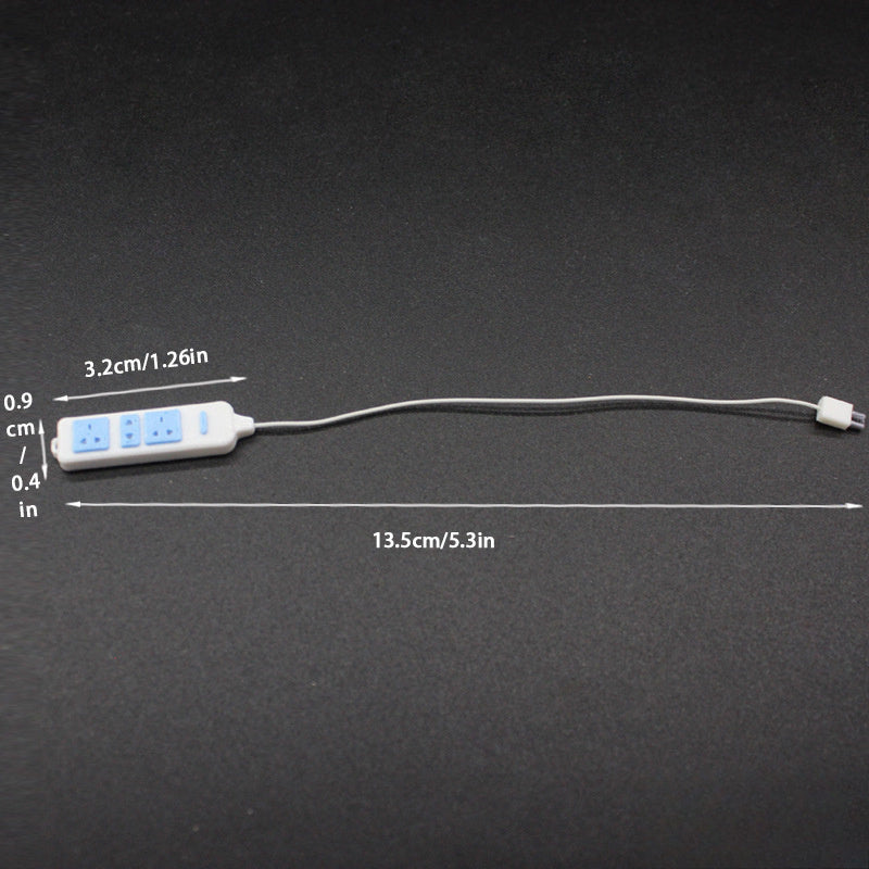 Realistic Pink Power Strip for OB11 Dollhouse Decoration