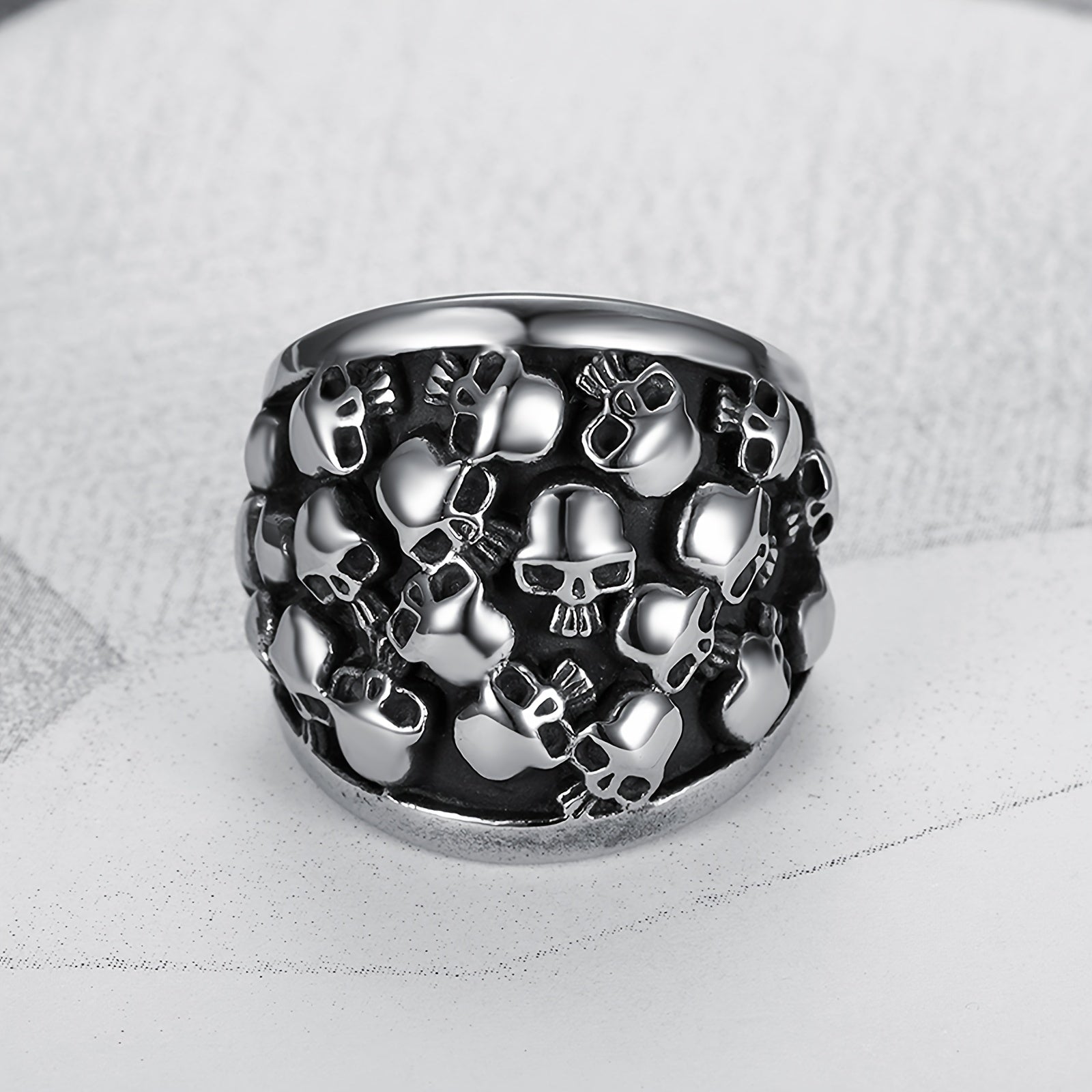 Punk Hip Hop Skull Head Ring Stainless Steel Party Accessory