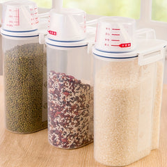2.5L Plastic Cereal Dispenser and Storage Box Kitchen Food Grain Rice Container