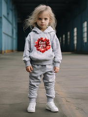 OERYUI LOVE YOU Print Hoodies Pants Set Kids Spring Fall Sports Christmas Gift