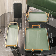 Modern Coffee Tray With Golden Rim Handles