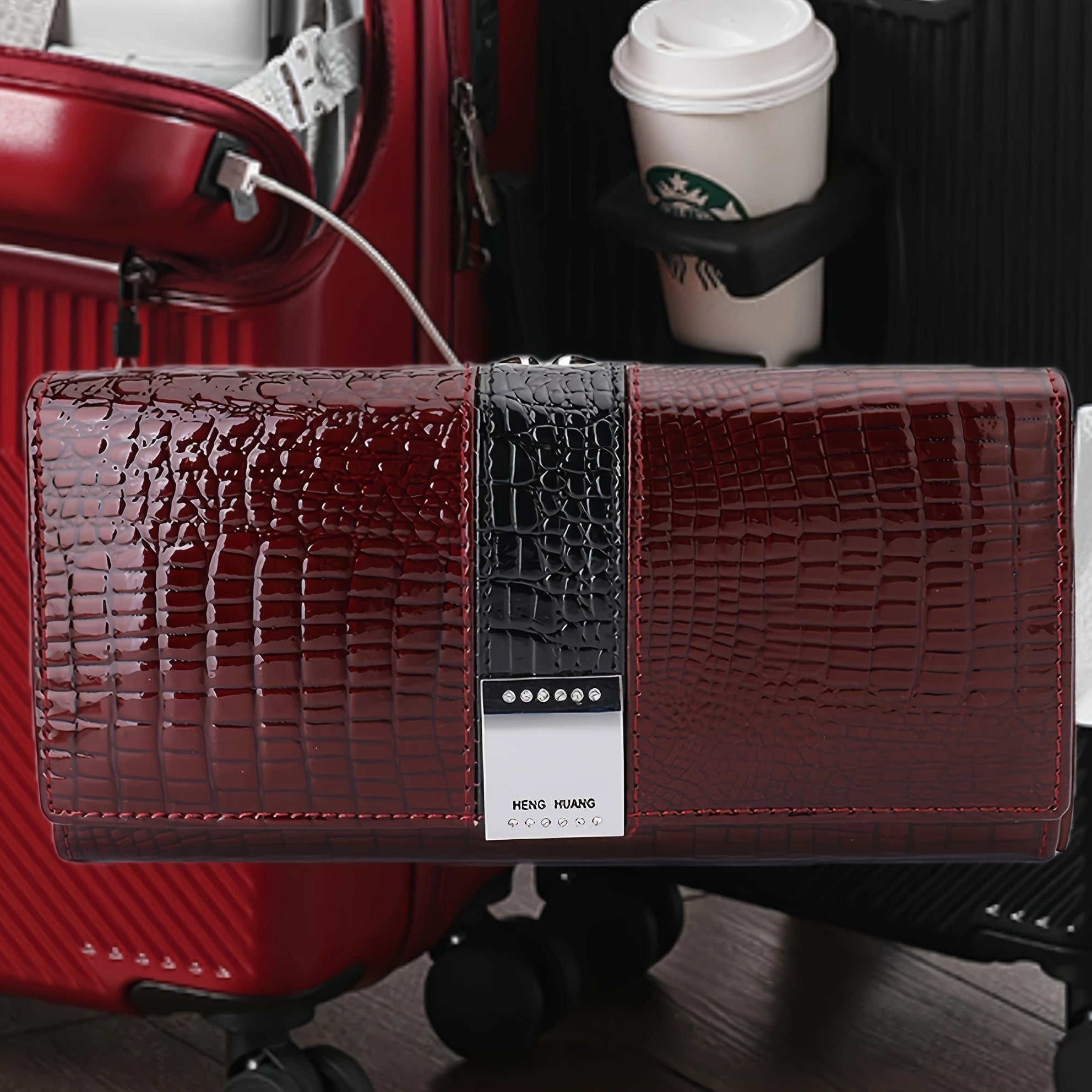 Women's Patent Leather Coin Purse with Card Slots
