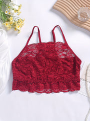 Lace Stitching Cami Lounge Top Sexy Trim Hollow Out Top