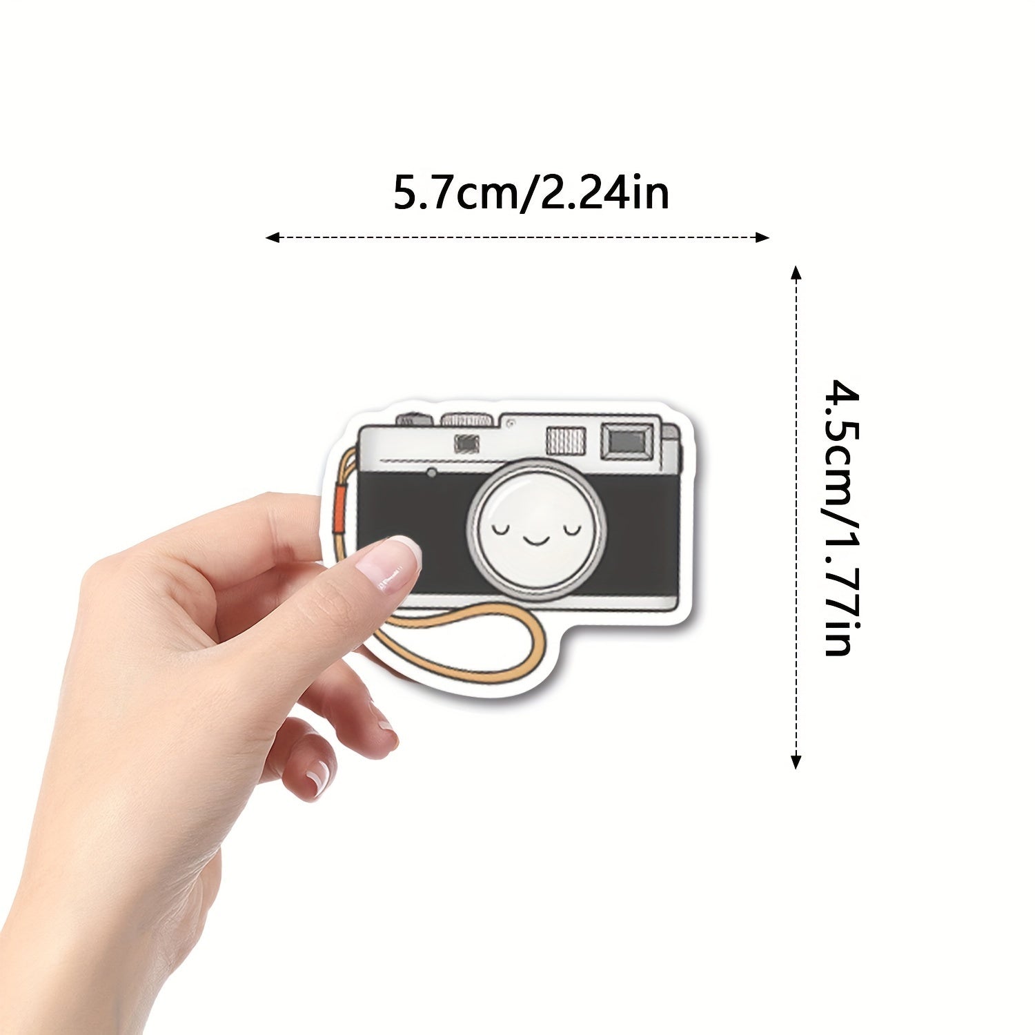55 Camera Themed PVC Stickers for Scrapbooking Laptops Water Bottles
