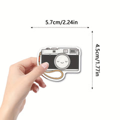 55 Camera Themed PVC Stickers for Scrapbooking Laptops Water Bottles
