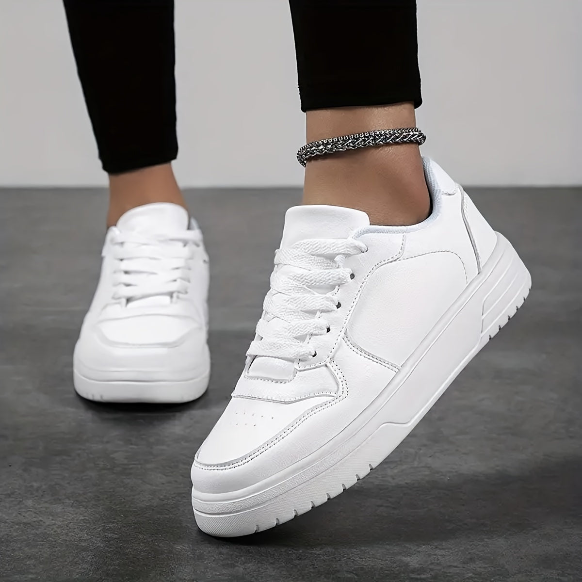Heighten Skate Shoes Faux Leather Non Slip Sneakers