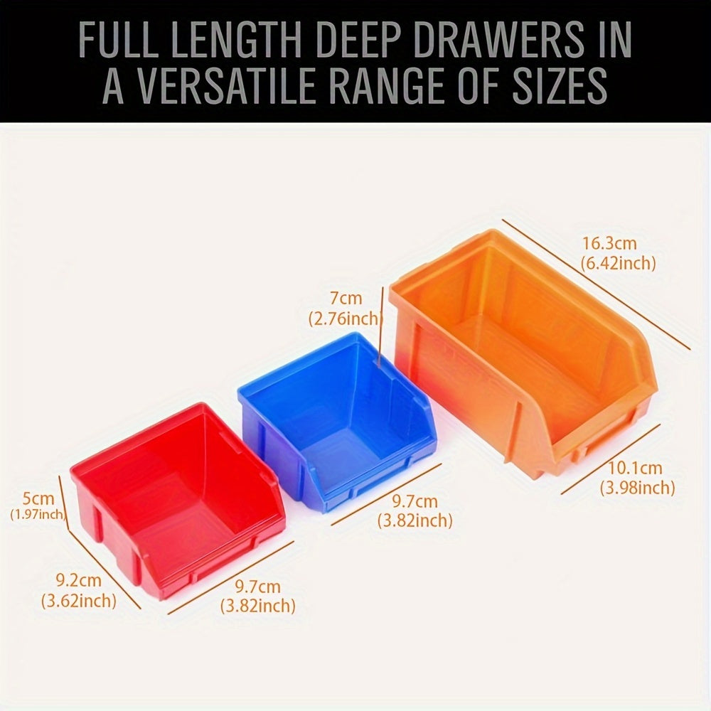 30pcs Wall Mounted Parts Box Storage Container Garage Nuts Bolts Organizer