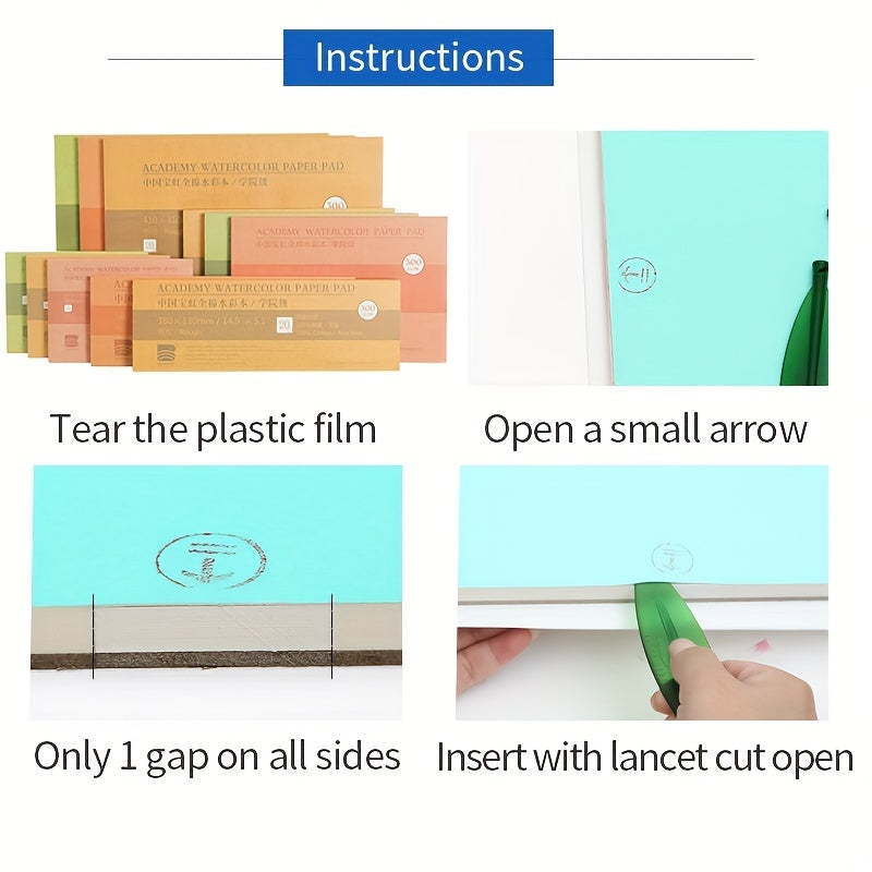 Premium 100% Cotton Watercolor Paper 20 Sheets 300gsm Book