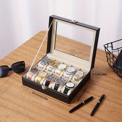 Watch Storage Box Display Case PU Leather 2 6 10 12 Digits