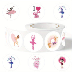 500 Pink Ballet Dance Stickers Romantic Designs DIY Party Decorations Dance Gift