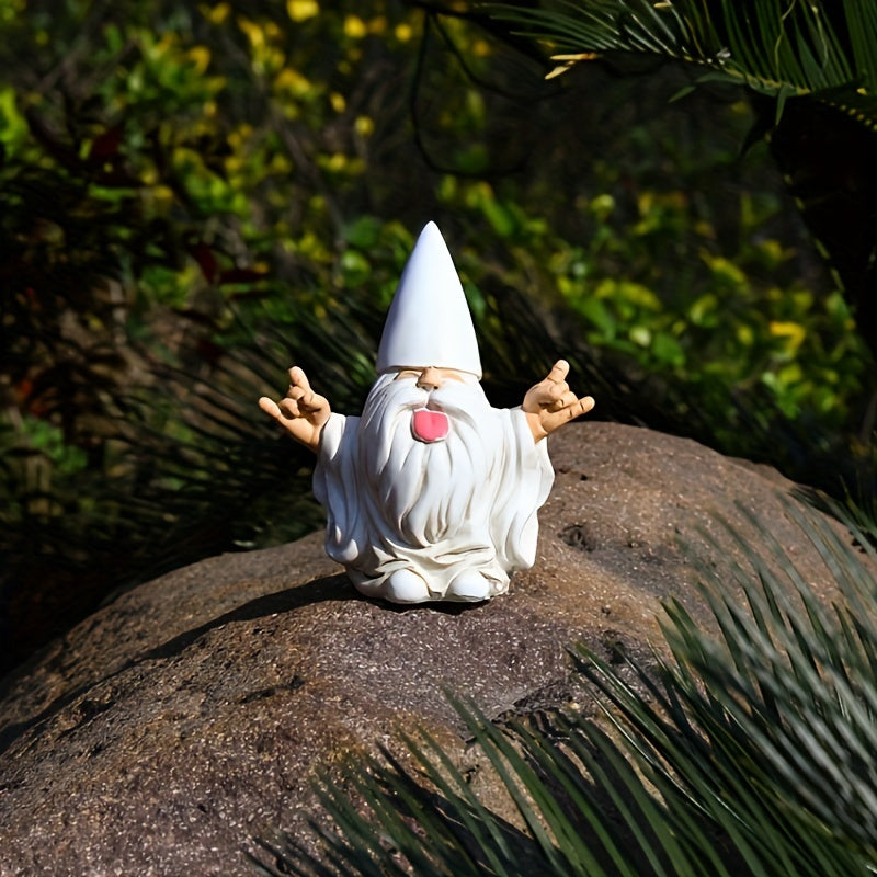 Rocker Gnome Garden Statue - Fun Addition to Garden Decor