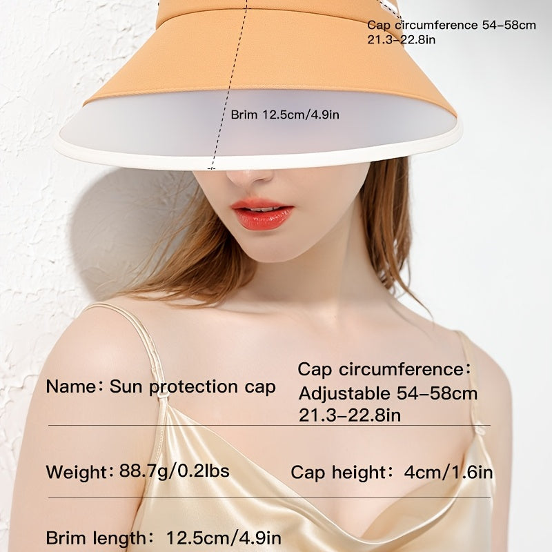 Wide Brim Visor Hat UV Protection Sunscreen Stitching Summer Sun Beach Cap