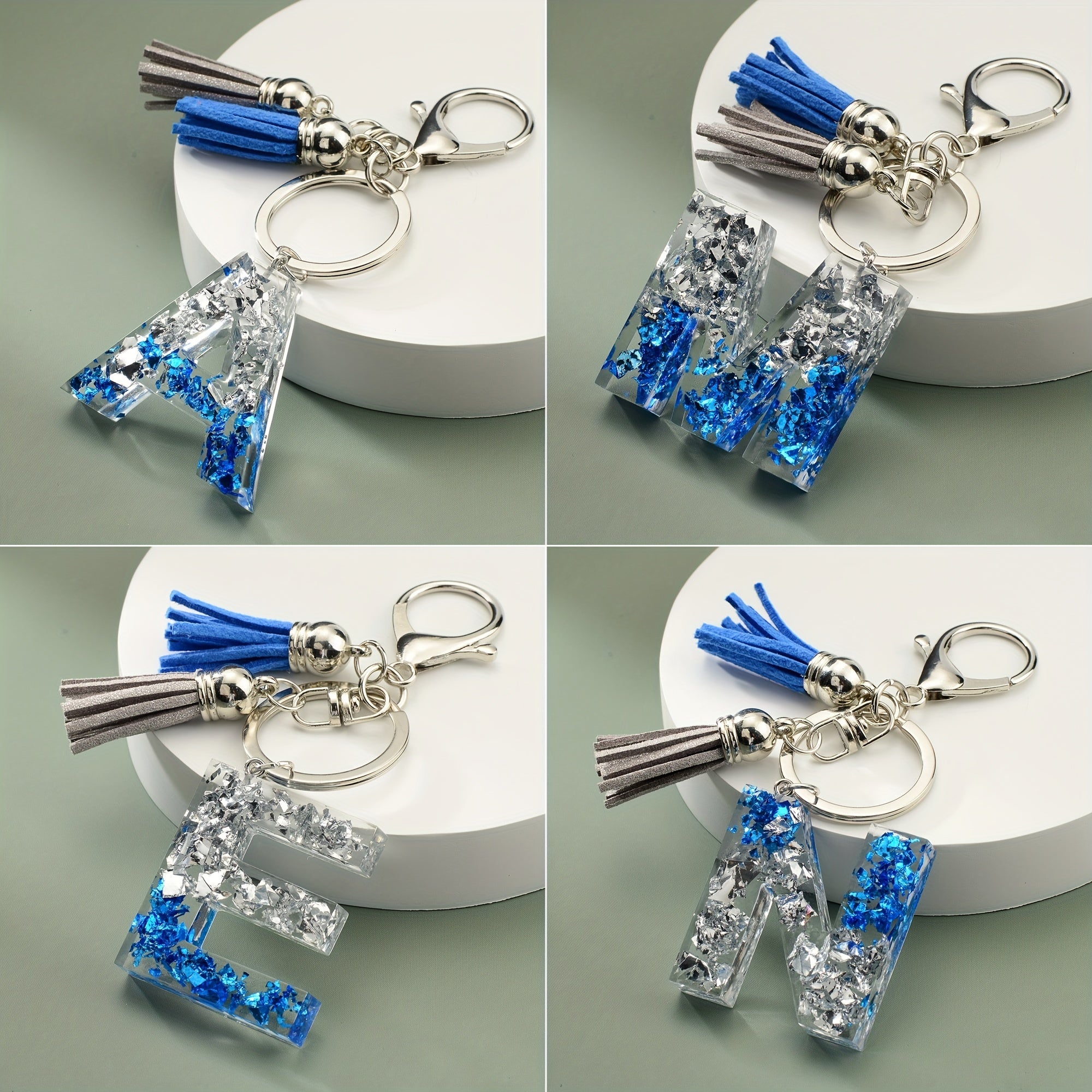 Initial Letter Keychain Resin English Letter Shape Keychain Pendant