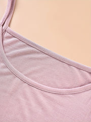 Solid Cami Top Crew Neck Sleeveless Lingerie