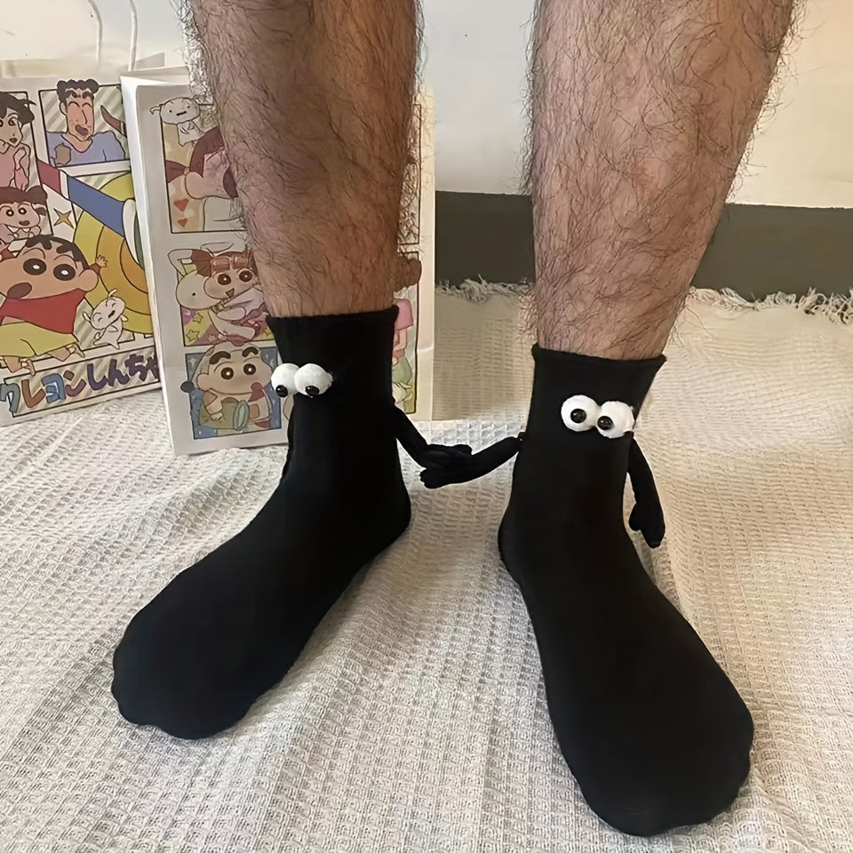 Cute Cartoon Socks With Magnetic 3D Dolls - Couple's Cotton Socks