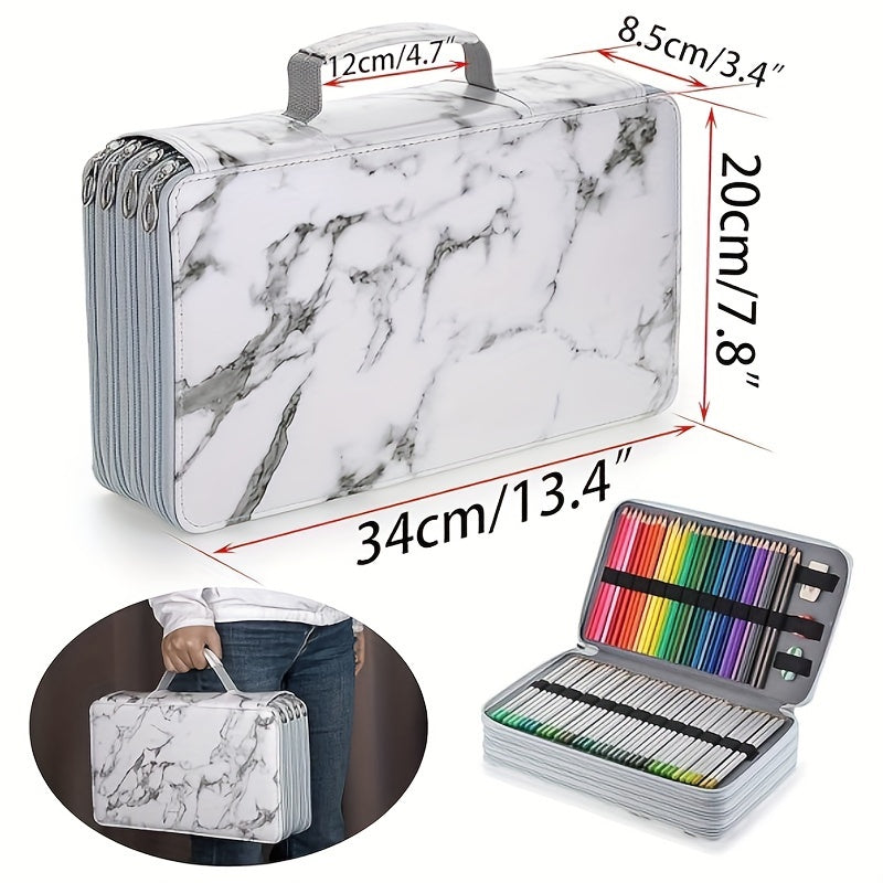PU Pencil Case Large Capacity Pen Holder Office Storage Bag No Pencil