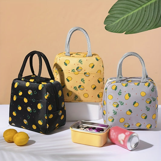 Fruit Theme Insulated Lunch Bag with Double Handles Oxford Cloth